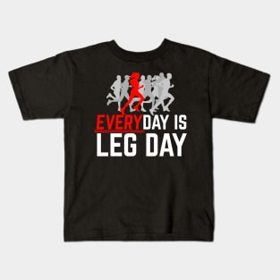 Everyday Is Leg Day Female Running Kids T-Shirt